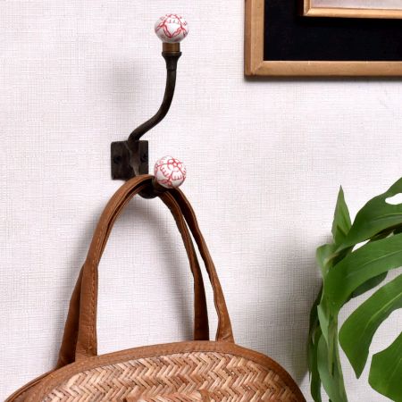 Red Floral Iron Hooks-EHG-72